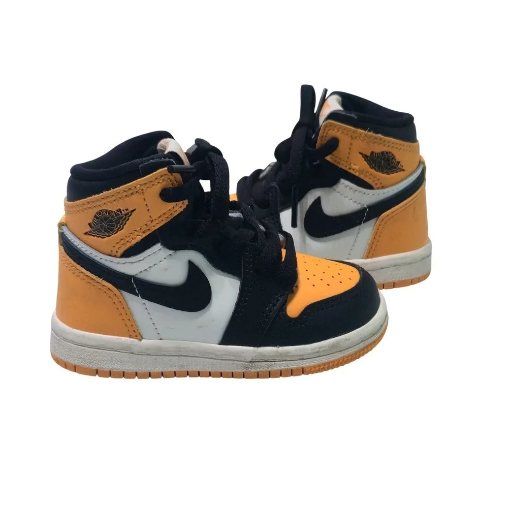 Retro Jordan 1 High OG (TD) Yellow Toe Toddler Size 5C AQ2665-711